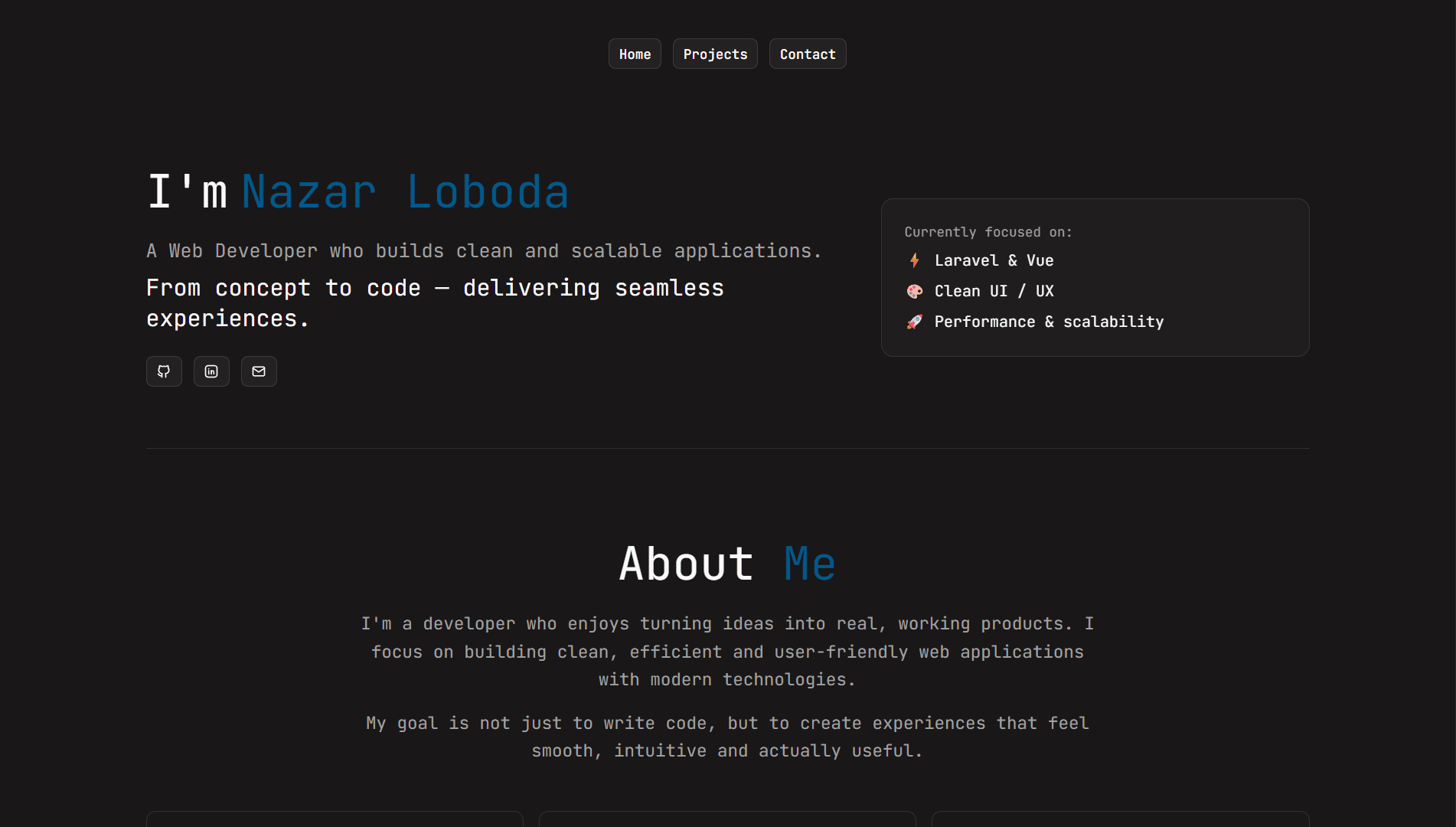 Portfolio — Nazar Loboda screenshot 1